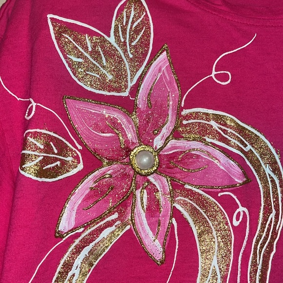 “Moda Bazaar”California 2 Hot pink puff, paint, glitter, floral, and faux pearls - Picture 3 of 15